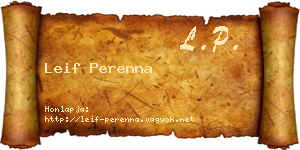 Leif Perenna névjegykártya